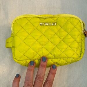 MZ Wallace - medium double sided cosmetic bag NEON yellow